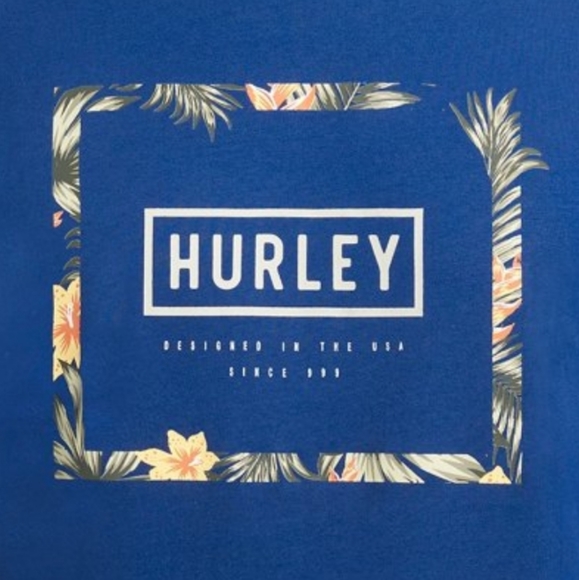 Hurley Logo Graphic Tee Tropical Square Blue - Picture 5 of 6
